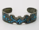  Preview image for TAXCO STERLING CUFF, TURQUOISE CHIP 