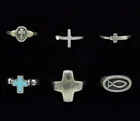  Preview image for SIX STERLING CROSS RINGS 