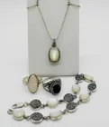 Preview image for STERLING MOP & ONYX NECKLACE, RINGS, 