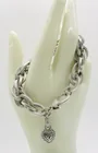  Preview image for STERLING HEART CHARM BRACELET, 925 ITALY 