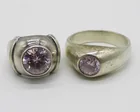  Preview image for TWO VINTAGE STERLING PINK GEMSTONE RINGS 