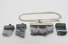  Preview image for STERLING AMETHYST & AGATE SLICE PENDANTS 
