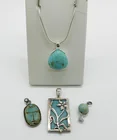  Preview image for STERLING TURQUOISE-COLOR PENDANT LOT 