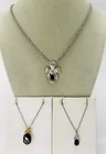  Preview image for STERLING NECKLACE LOT, BLACK STONES 