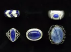  Preview image for FIVE STERLING BLUE GEMSTONE RINGS 