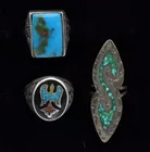  Preview image for THREE STERLING TURQUOISE RINGS 