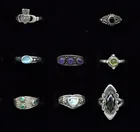  Preview image for EIGHT STERLING GEMSTONE RINGS 