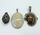  Preview image for STERLING SILVER GEMSTONE PENDANT TRIO 