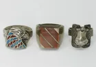  Preview image for 3 STERLING RINGS, GOLDSTONE, TIGERS EYE 