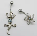  Preview image for TWO STERLING BELLY PIERCINGS, GECKO AND 