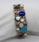  Preview image for WIDE MULTI GEMSTONE STERLING BRACELET 