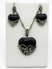  Preview image for BLACK ONYX & MARCASITE MATCHING NECKLACE 