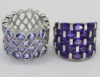  Preview image for 2 STERLING AMETHYST WIDE RINGS 
