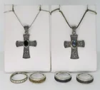  Preview image for STERLING CROSS NECKLACES & FOUR RINGS 