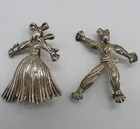  Preview image for 2 VINTAGE STERLING SCARECROW BROOCHES 