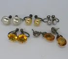  Preview image for 5 VINTAGE 925 PEARL & RHINESTONE 
