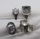  Preview image for 4 STERLING CLEAR GEMSTONE FASHION RINGS 