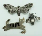  Preview image for 3 STERLING ANIMAL BROOCHES 