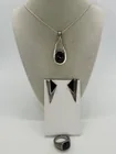  Preview image for BLACK ONYX STERLING NECKLACE, RING SET 