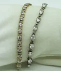  Preview image for 2 GOLD TONE STERLING TENNIS BRACELETS 