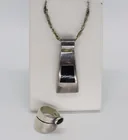  Preview image for TAXCO 925 BLACK ONYX NECKLACE & RING 