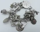  Preview image for VINTAGE STERLING CHARM BRACELET - 17 