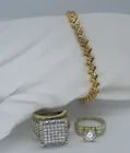  Preview image for GOLD TONE SIMULATED DIAMOND RINGS 