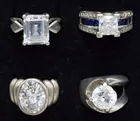  Preview image for FOUR SIMULATED DIAMOND STERLING RINGS 
