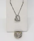  Preview image for DIAMOND 925 GOLD TONE RING & NECKLACE 