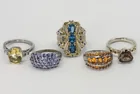  Preview image for FIVE STERLING GEMSTONE RINGS 