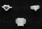  Preview image for 3 RED AND WHITE DIAMOND STERLING RINGS 