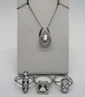  Preview image for STERLING FAUX DIAMOND RINGS & NECKLACE 