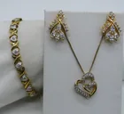  Preview image for GOLD TONE 925 HEART NECKLACE & BRACELET 