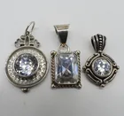  Preview image for 3 GEMSTONE STERLING PENDANTS 