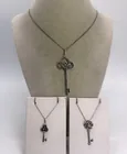  Preview image for 3 STERLING SKELETON KEY NECKLACES 
