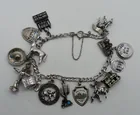  Preview image for VINTAGE STERLING CHARM BRACELET - 15 