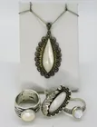  Preview image for STERLING MOTHER OF PEARL RINGS AND 