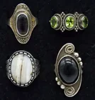  Preview image for 4 STERLING FASHION GEMSTONE RINGS 