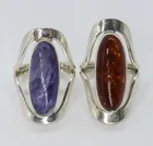  Preview image for MEXICO 925 CHAROITE & AMBER RINGS 