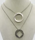  Preview image for 2 STERLING NECKLACES - MARCASITE & PLAIN 