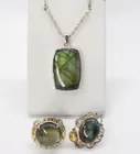  Preview image for STERLING LABRADORITE RINGS AND NECKLACE 