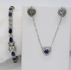  Preview image for SIMULATED SAPPHIRE 925 NECKLACE & 
