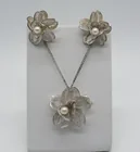  Preview image for FILIGREE SILVER PEARL PENDANT & EARRINGS 