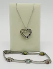  Preview image for MULTI GEMSTONE 925 HEART NECKLACE & 