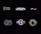  Preview image for SIX STERLING FASHION GEMSTONE RINGS 