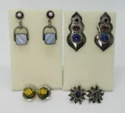  Preview image for 4 PAIR STERLING GEMSTONE EARRINGS 