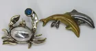  Preview image for TWO STERLING & GOLD TONE SEA LIFE 