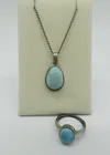  Preview image for LARIMAR STERLING NECKLACE & RING 
