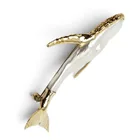  Preview image for Signed 18K Gold MOP Whale Brooch 