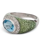 Preview image for 18K Gold Enamel Blue Topaz & Diamond 